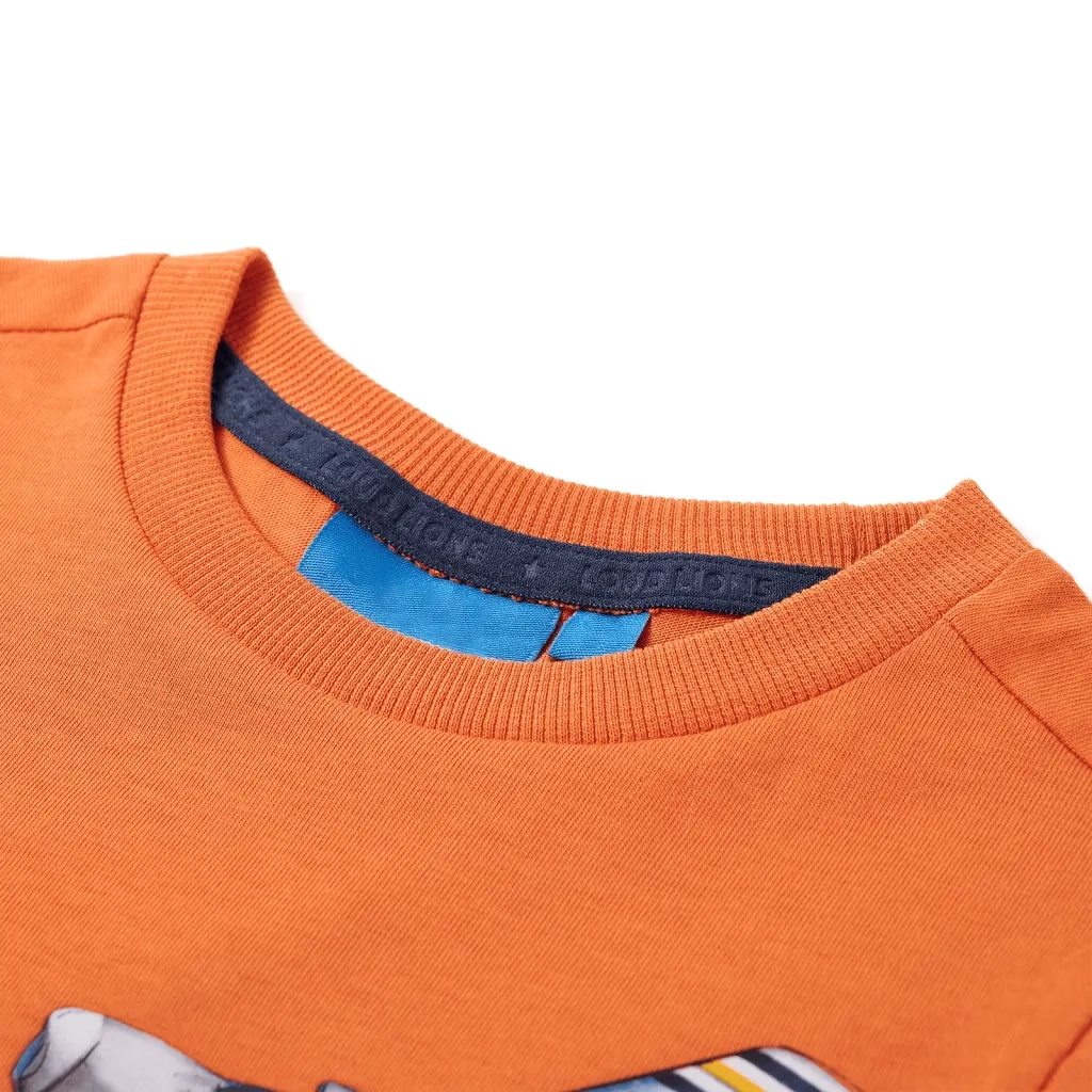 Maglietta per Bambini Maniche Lunghe Arancione Scuro 104cod mxl 84416