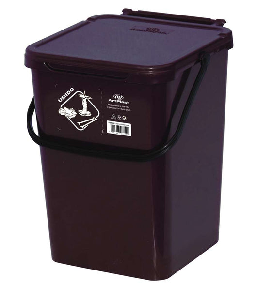 PATTUMIERA RACCOLTA DIFFERENZIATA UMIDO CON COPERCHIO MARRONE LT. 10