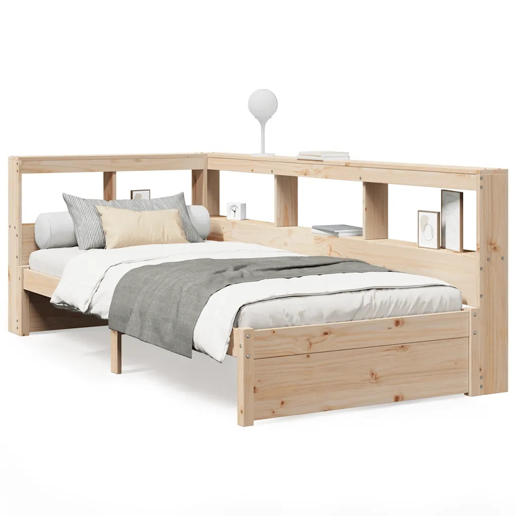 Giroletto con Libreria senza Materasso-Struttura Letto con contenitore 75x190 cm in Legno Pino 160792