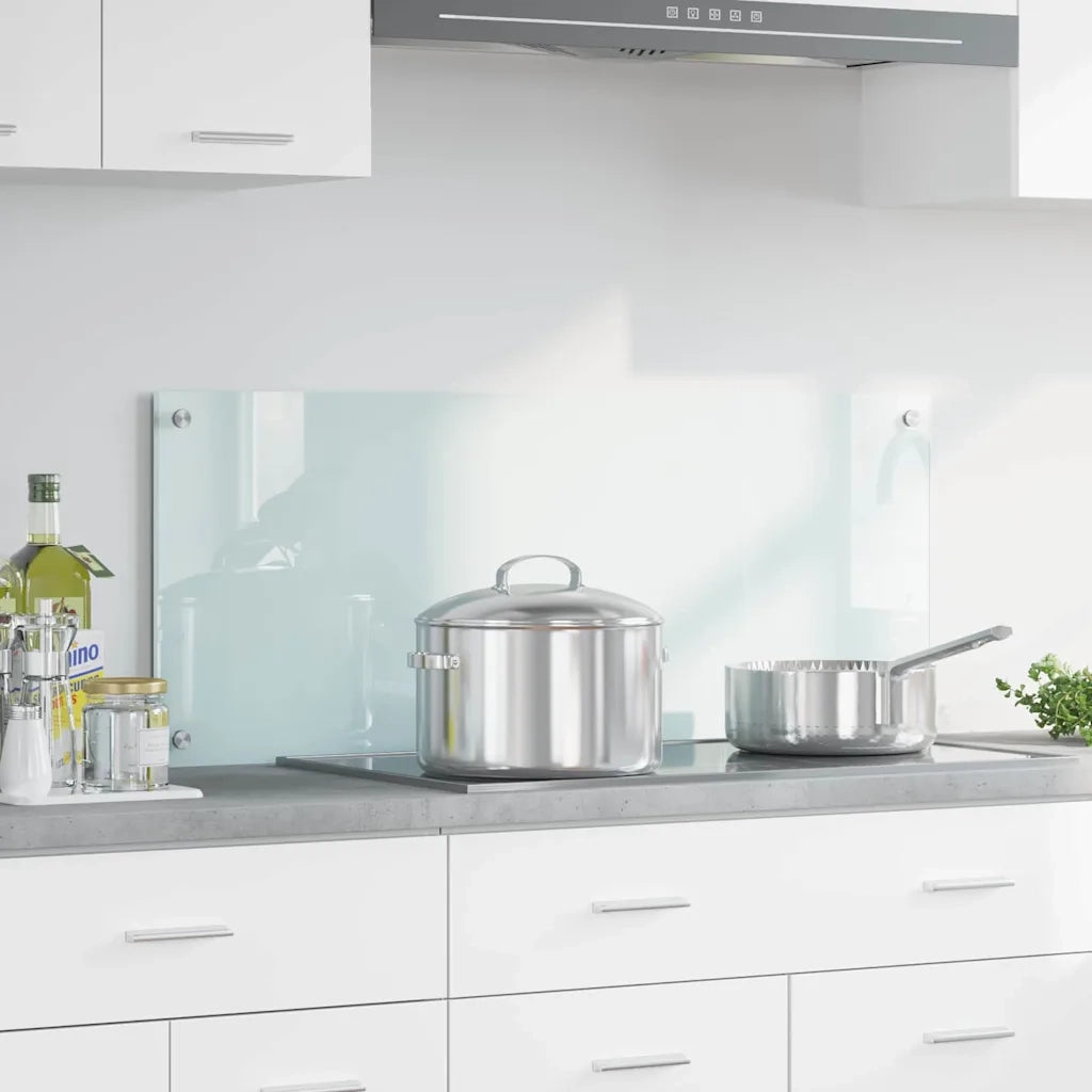 Rivestimento da Cucina-Paraschizzi per Cucina Bianco 100 x 40 cm vetro temperato