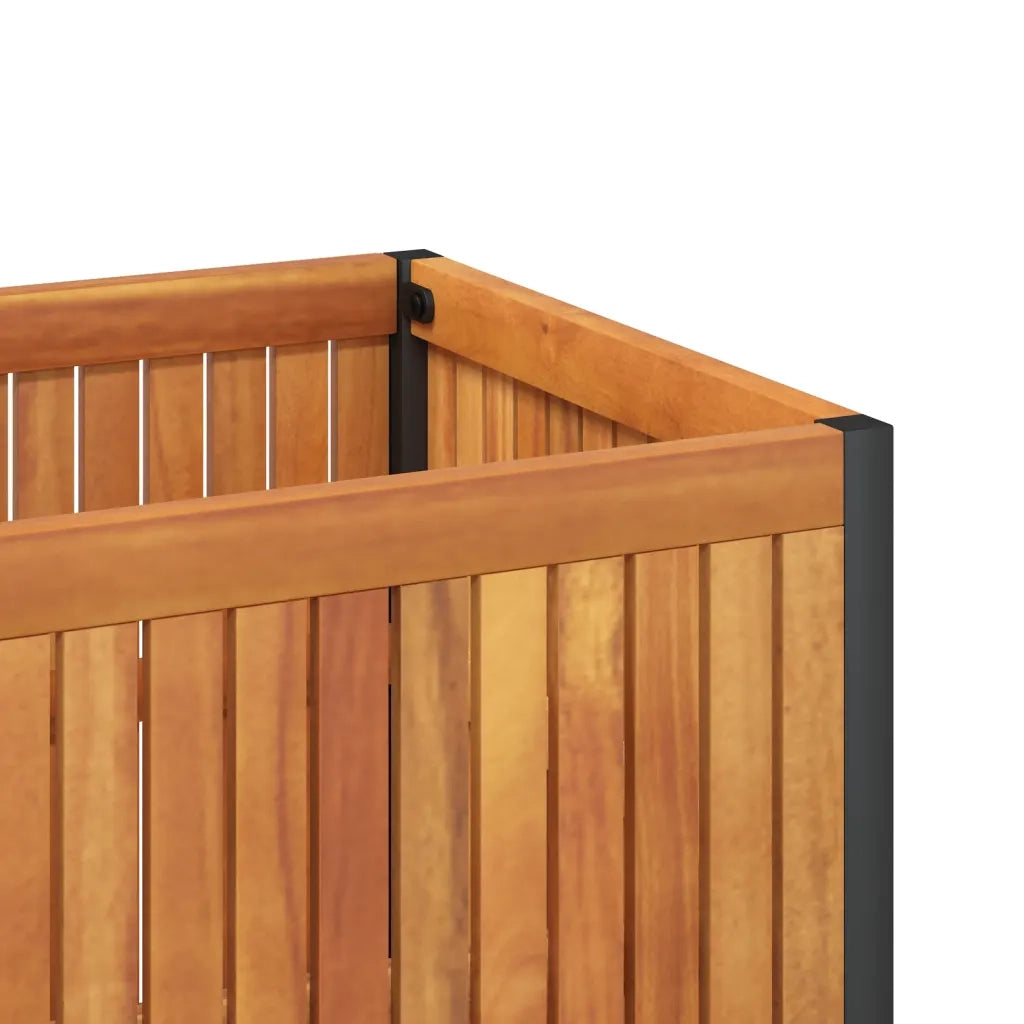 Fioriera da Giardino-Vaso da Esterno 45x30x27,5 cm in Legno Massello di Acacia