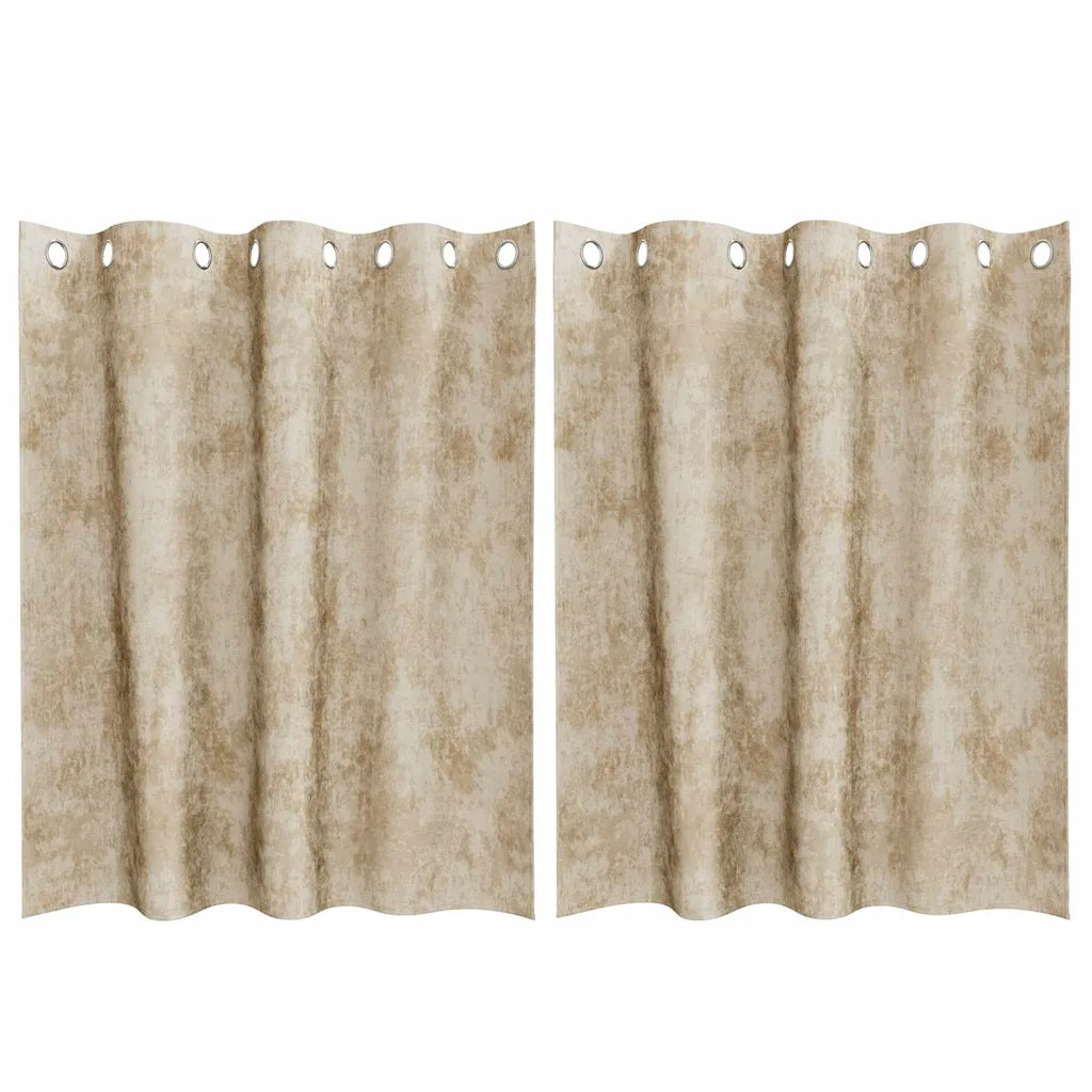 Tende in Velluto 2 pz Crema 140 x 140 cm Velluto 4107663