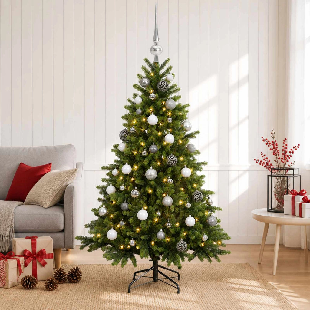 Albero di Natale artificiale con palline 150 cm 150 LED 3466178