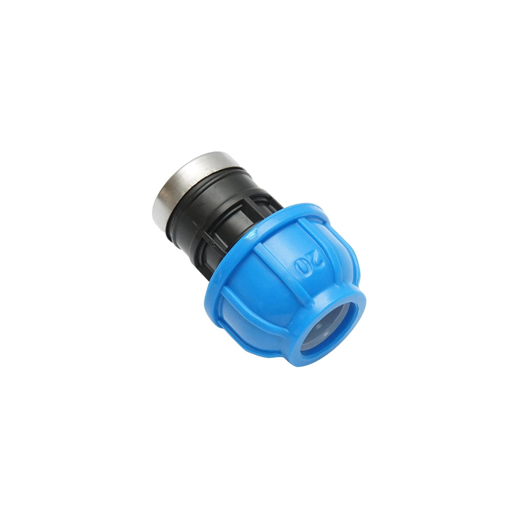 Giunto di compressione con filettatura interna D20mmx 1-1/2 pollice, PN16, per sistemi di irrigazione