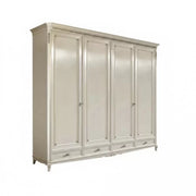 Armadio classico 4 porte legno bianco argento oro 290x65x257 - Mobili 2G