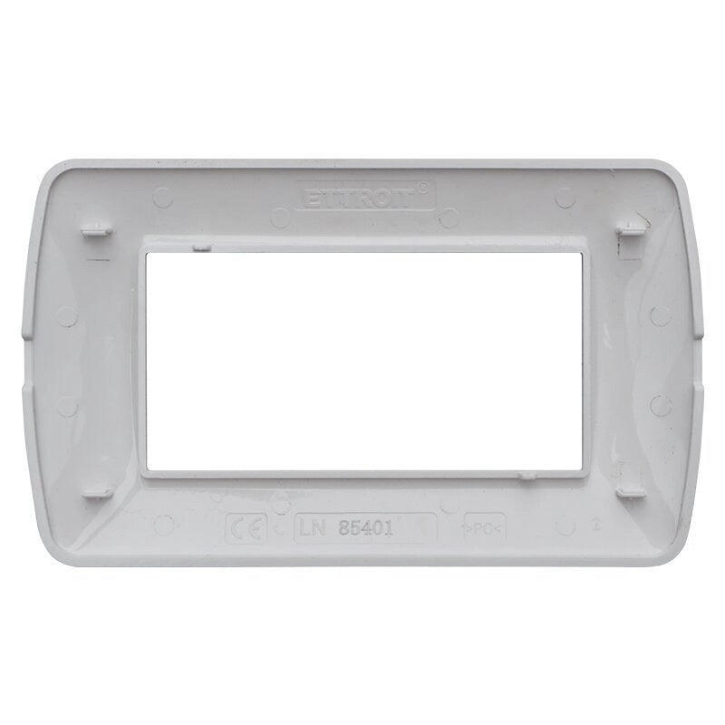 Placca Plastica Serie Space 4P Colore Bianco Satinato Compatibile Con Bticino Living Light