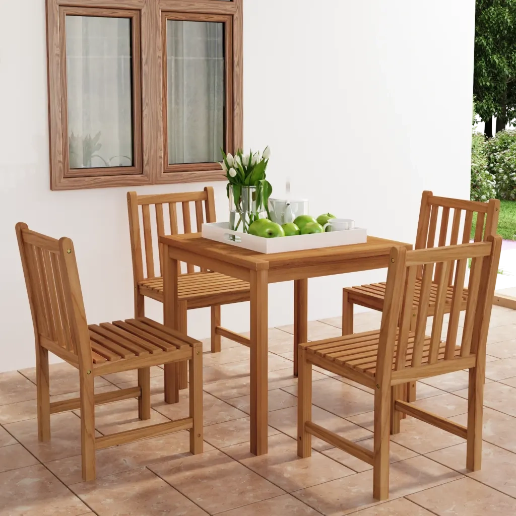 Set da pranzo da giardino 5 pz 80x80 cm in legno massello di teak 3059922