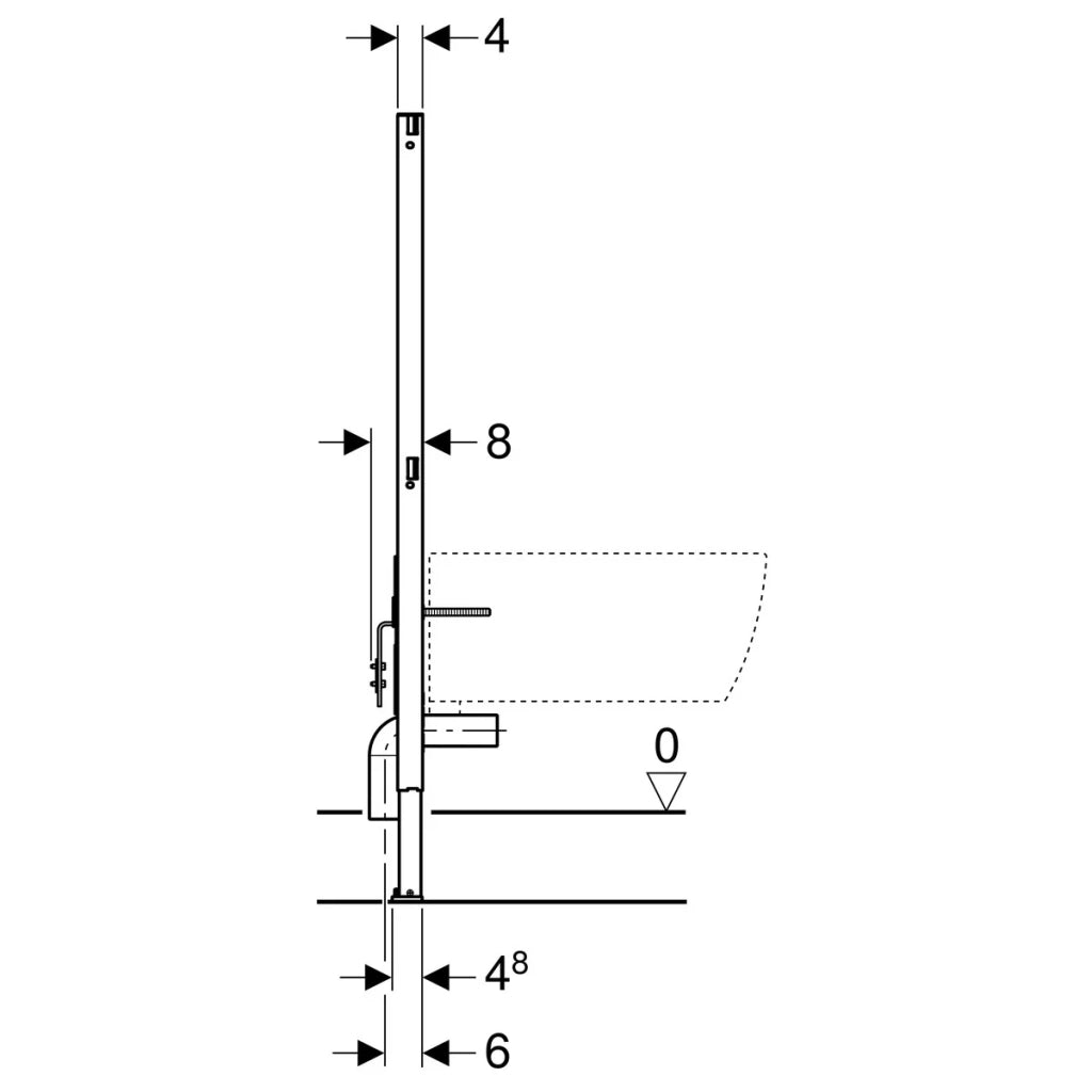 MODULO DUOFIX VERNICIATO PER BIDET SOSPESI IN CARTONGESSO CM.112 GEBERIT 111.512.00.2
