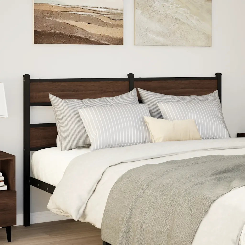 vidaXL Testiera Rovere Marrone 160 cm in Acciaio e Truciolato