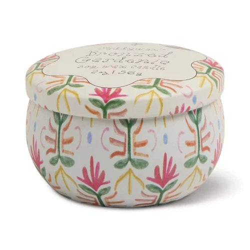 Candela in latta stampata Tulipano 56 g (2 oz) - Gardenia bronzata