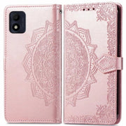 Copritelefono con chiusura a libro - Alcatel 1B 2022 - Cuoio premium PU - Copritelefono standard - Tessiture floreali - Copritelefono con slot per carte