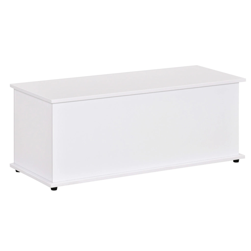 EasyComfort Panca Contenitore Multiuso in Legno Truciolare con Coperchio Apribile, per Camera e Ingresso, 100x40x40cm, Bianco