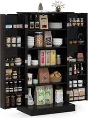 Mobile Cucina Dispensa con 2 Ante, Armadio Cucina Dispensa con 16 Ripiani Regolabili, Dispositivo Antiribaltamento, Mobile Cucina per Sala da Pranzo, Soggiorno, 60 x 40 x 120 cm, 2 Colori