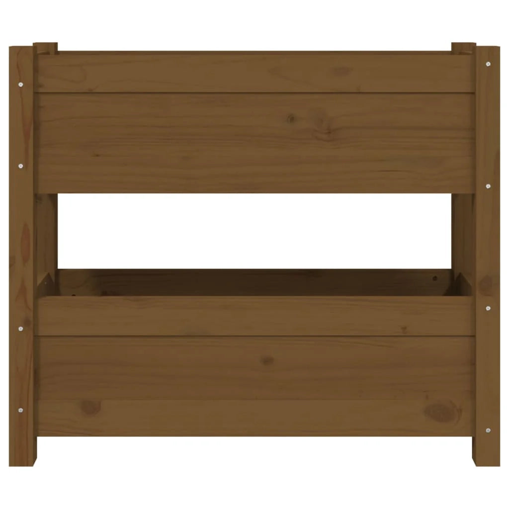 Fioriera rialzata per piante e fiori terrazza giardino 77 x 25 x 66 cm legno massello di pino marrone 02_0037852