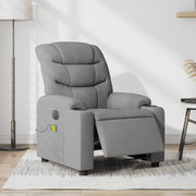 Divano Sedia-Poltrona Reclinabile Massaggio Elettrica Grigio Chiaro Tessuto 769892