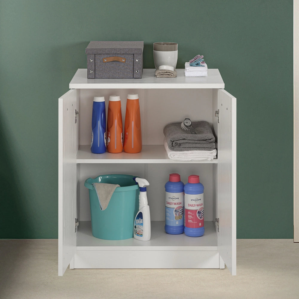 Base multiuso 70x85,5cm salvaspazio in legno bianco 2 ante linea Pilar