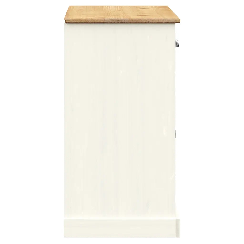 Credenza | Madia | Buffet da pranzo | Armadio da pranzo Cassetti VIGO 113x40x75 cm Legno Massello Pino Bianco