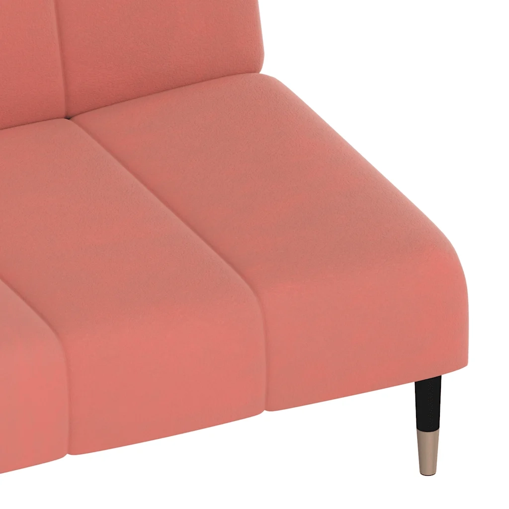 vidaXL Divano Letto a 2 Posti Rosa in Velluto