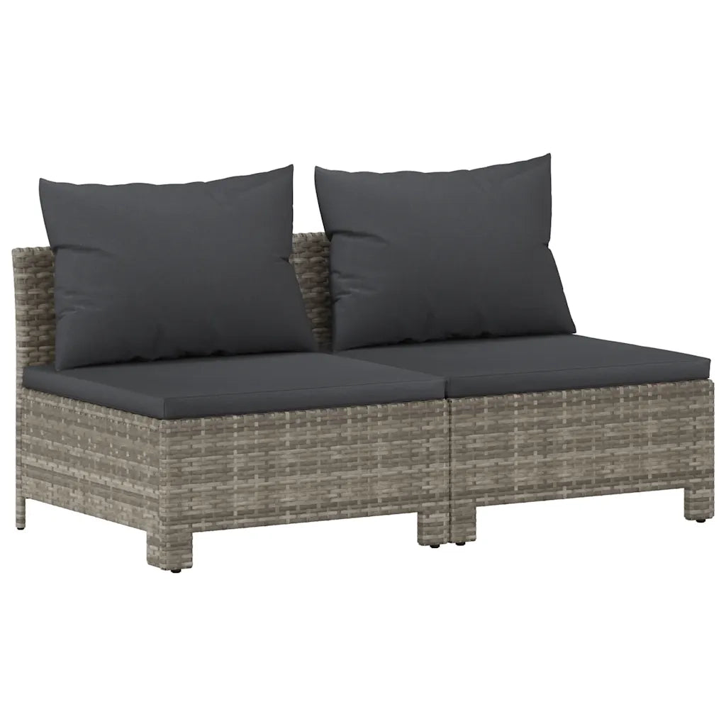 Divano da Giardino a 2 Posti con Cuscini in Polyrattan Grigiocod mxl 94683