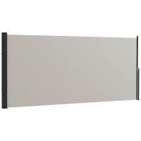 Store laterale Parasole Paravento retrattile dim. 3L x 1,40H m alluminio Poliestere Anti-UV Alta densità 180 g/m² Grigio