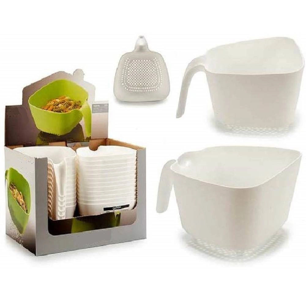 Trade Shop - Scolapasta In Plastica Con Manico 21x24x13cm Multiuso Cesto Utensili Cucina Casa -
