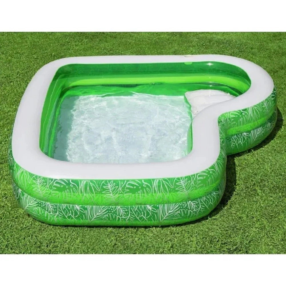Trade Shop - Piscina Gonfiabile Per Famiglie Con Sedile Tropical Paradise 231x231x51 Cm 54336 -