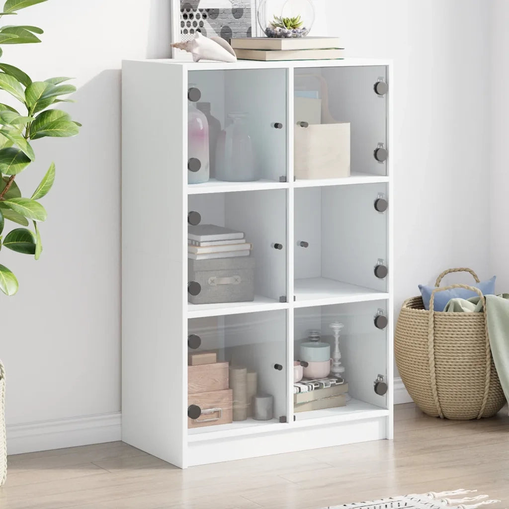 Credenza | Madia | Buffet da pranzo | Armadio da pranzo con Ante Bianca 68x37x109 cm Legno Multistrato
