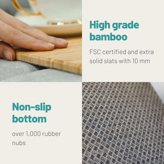 Sfondo di supporto flessibile per bracciolo - Legno naturale e bambù (XL)