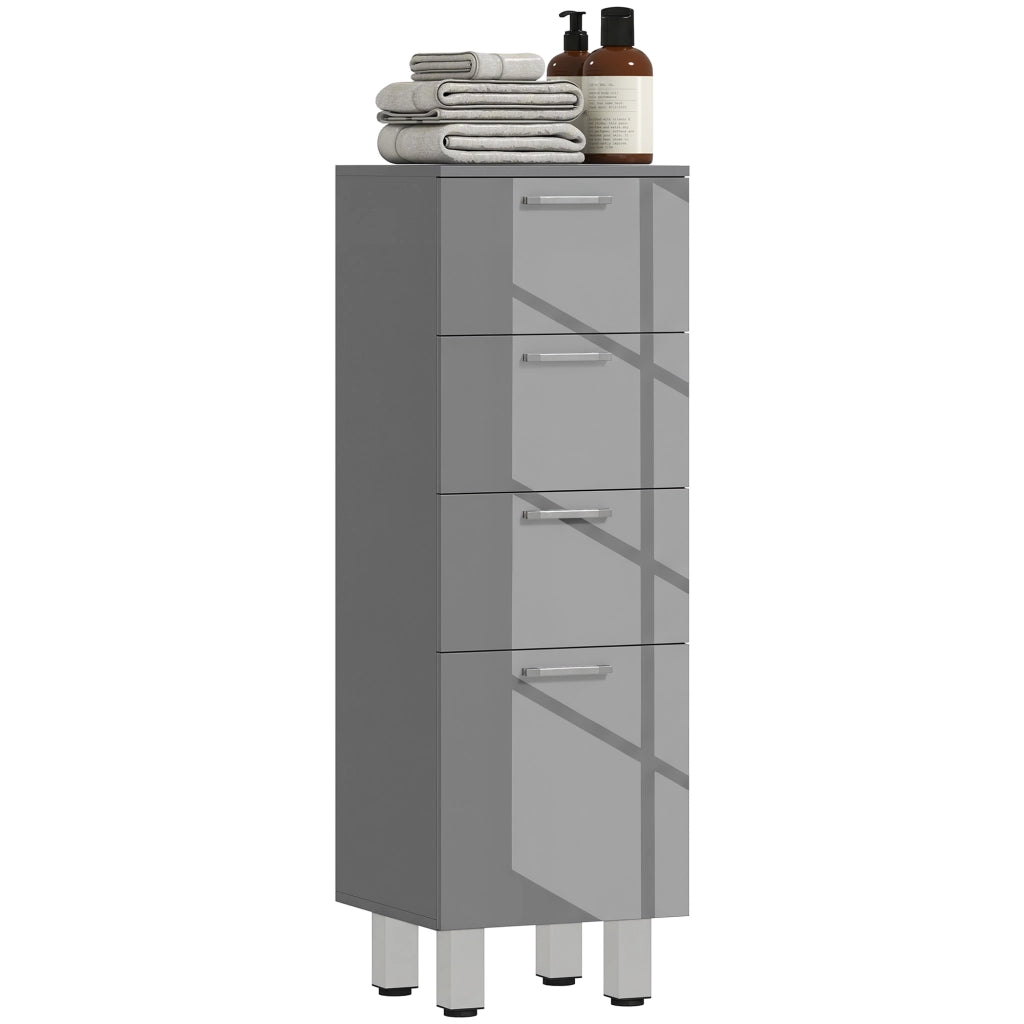 Armadietto da Bagno con 4 Cassetti ¨C Zephmum ¨C Grigio 60x30x