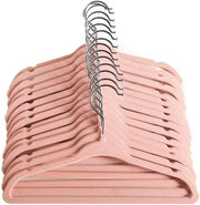 Hangers per bambino con tessuto soffice 28 cm misura per bambino 360 gradi rotativi estremamente sottili e progettati per prevenire lo scivolamento 15 pezzi rosa chiaro