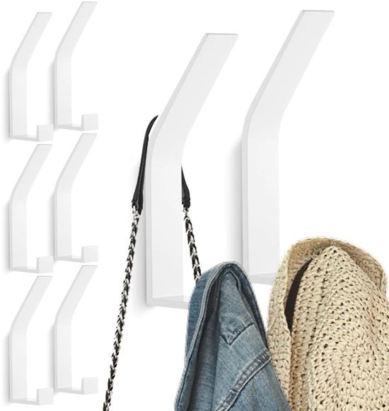 Set di 8 moderne spille per giacche, borse, chiavi e altro - bianco, design a vite invisibile, robusto e duraturo