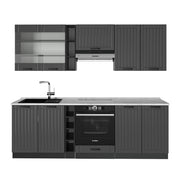 Vicco Cucina componibile Grigio scuro 235 cm , PL Marmo
