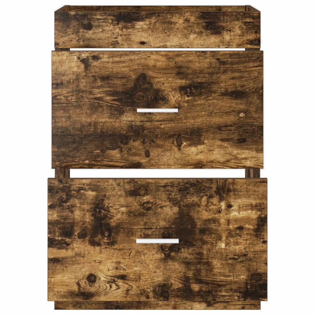 Mobiletto da Bagno Sotto Lavabo Rovere Fumo 56 x 37,5 x 81 cm 890708