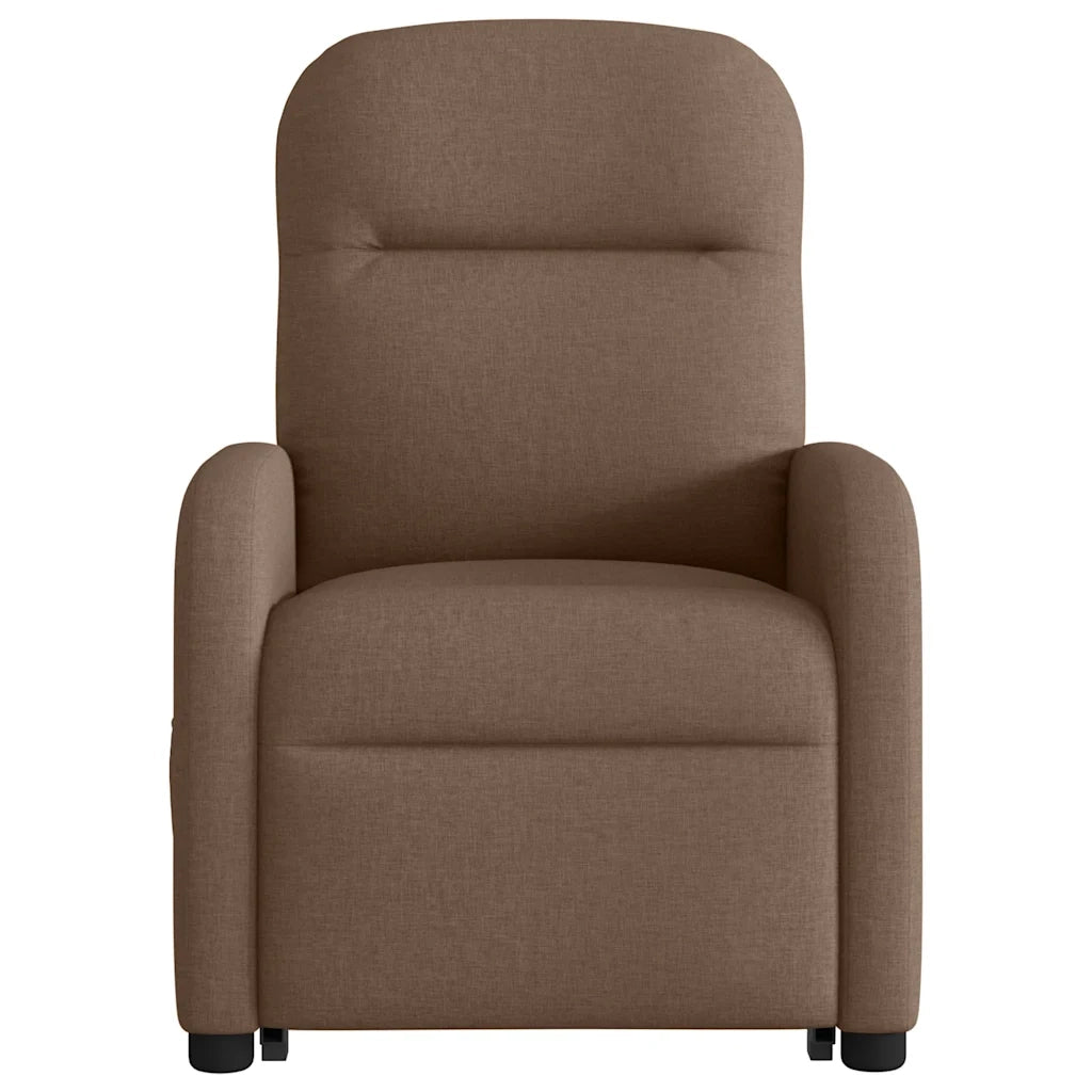 vidaXL Poltrona Alzapersona Massaggiante Elettrica Marrone Tessuto