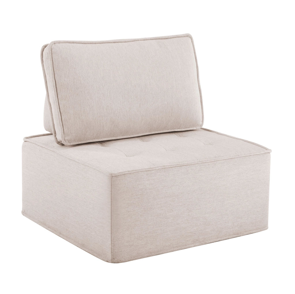 Divano relax modulare compatto in lino beige