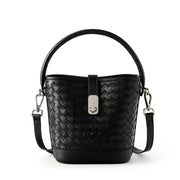Borsa a tracolla da donna in vera pelle nera