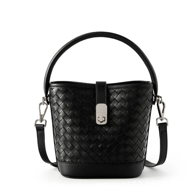 Borsa a tracolla da donna in vera pelle nera