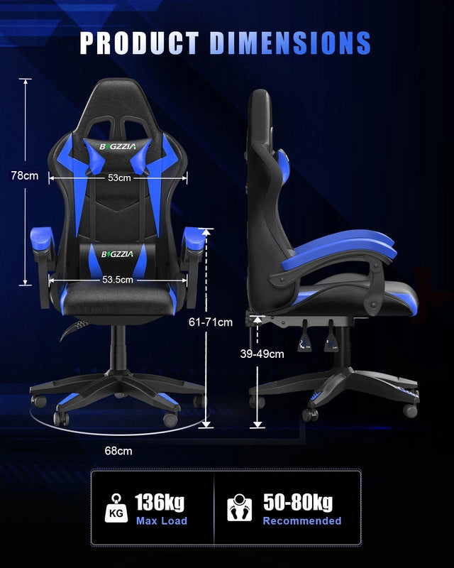 Sedia da gaming,  Sedia da gaming professionale con tecnologia LED RGB integrata, con poggiatesta, supporto lombare e braccioli