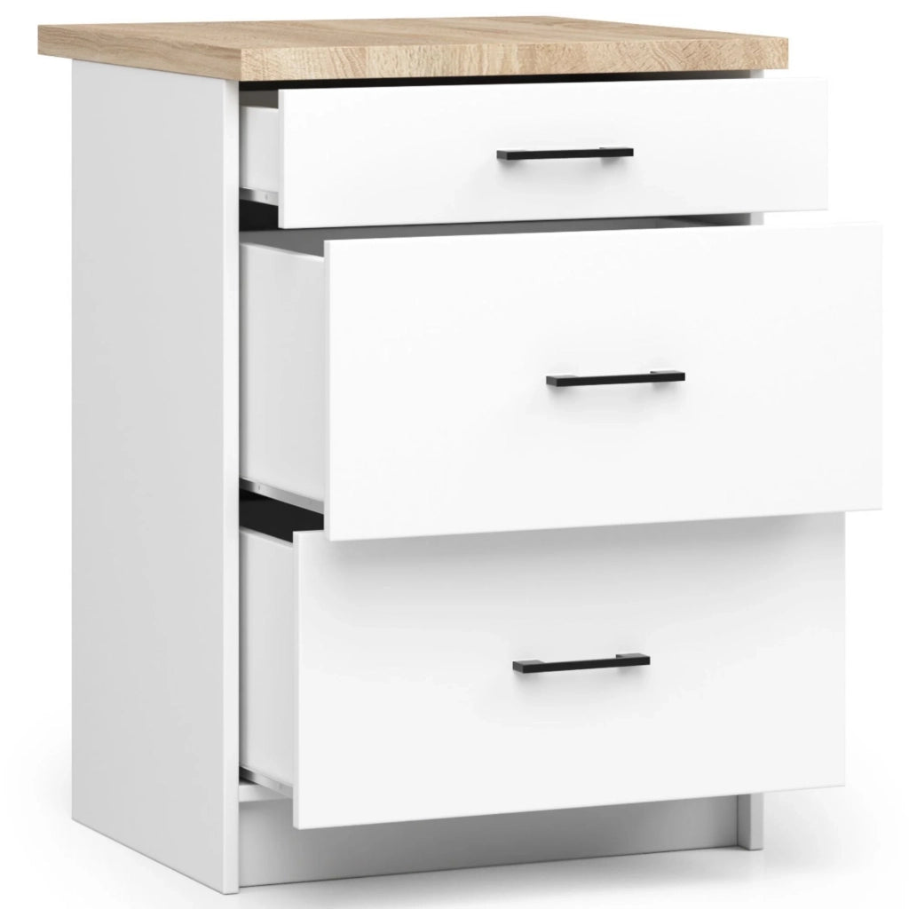Mobile cucina modulare con piano di lavoro AKORD OLIWIA Bianco 60 cm 3 cassetti 60x46x85 cm