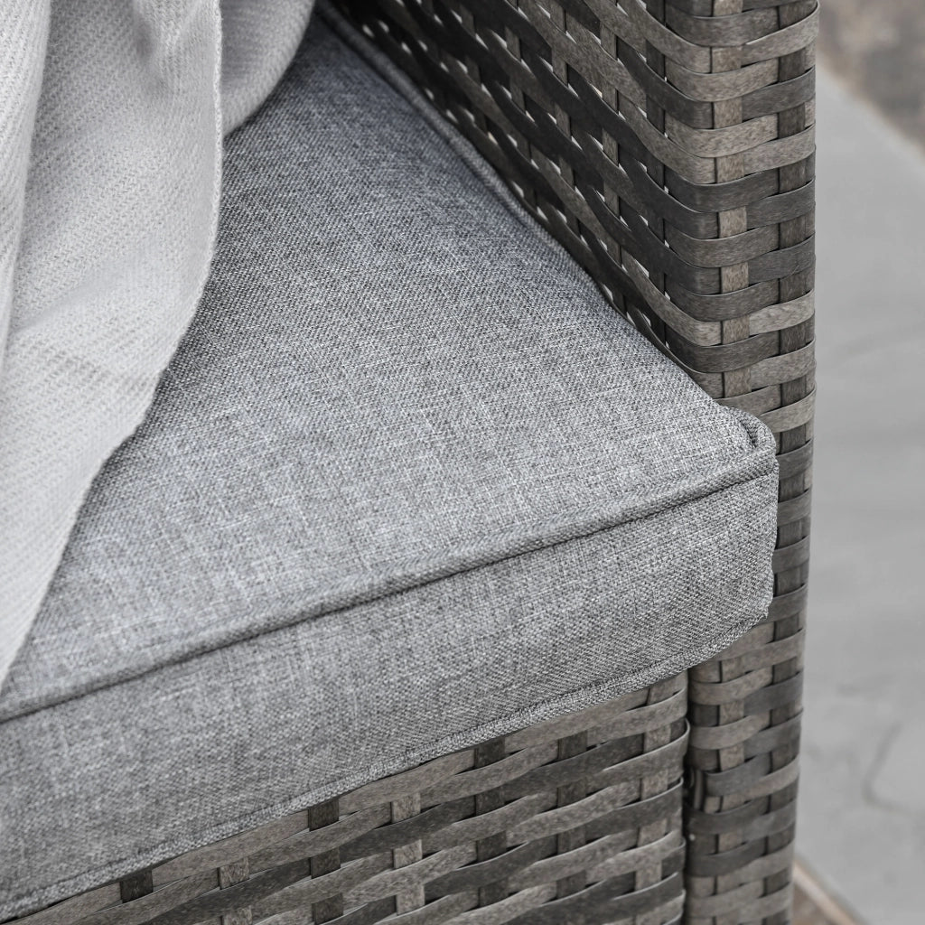 Divanetto da Esterno 3 Posti in Rattan PE, Divano da Esterno con Cuscini Imbottiti e Sfoderabili, per Giardino, Patio e Terrazzo, 173x68x78 cm, Grigio