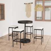 Set Bar da Giardino 5 pz con Cuscini Polyrattan Nero 3064762