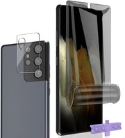 Schermo di protezione per smartphone con funzione di privacy e protezione della camera, facile da montare, pellicola anti-spy, compatibile con Galaxy S21 Ultra