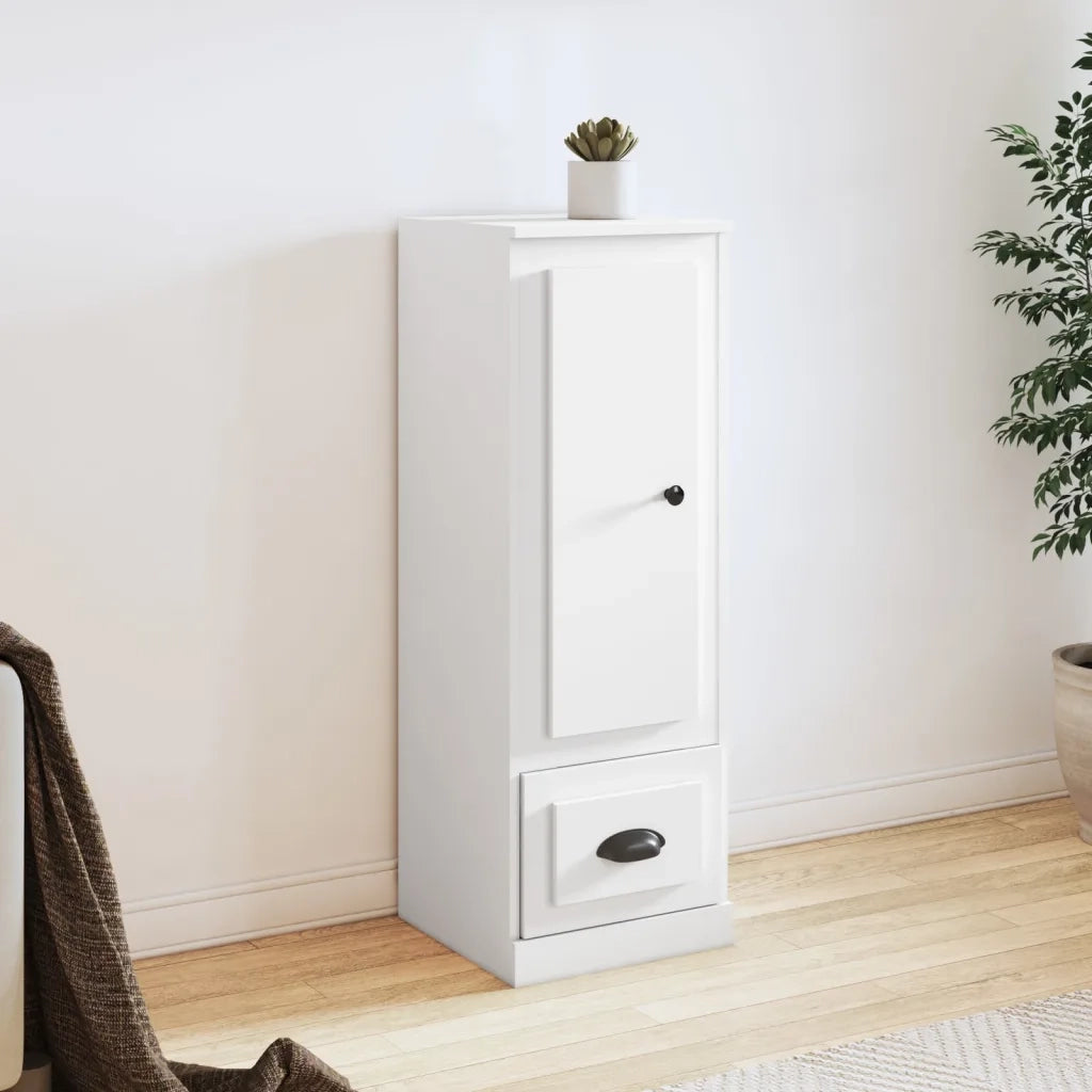 Credenza-Buffet-Armadio da cucina Bianca 36x35,5x103,5 cm in Legno Multistrato