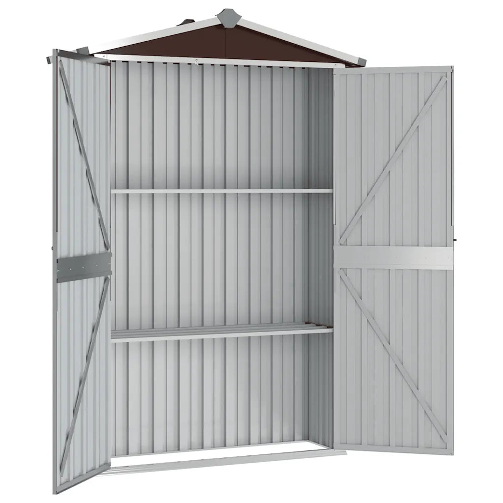 Capanno da Giardino Marrone 116x45x175 cm in Acciaio Zincato 46304