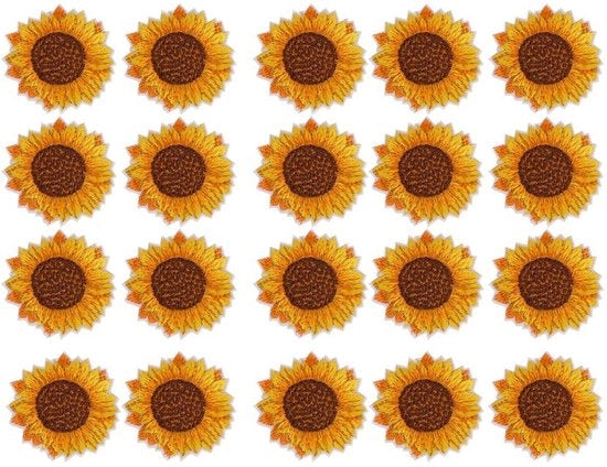 Pannelli da cucire patch 20 pezzi - Pannelli da cucire con disegno zinnia - Pannelli da cucire applicabili - Materiale sicuro e eco amichevole - Facili da utilizzare - Pannelli da cucire per tessuti