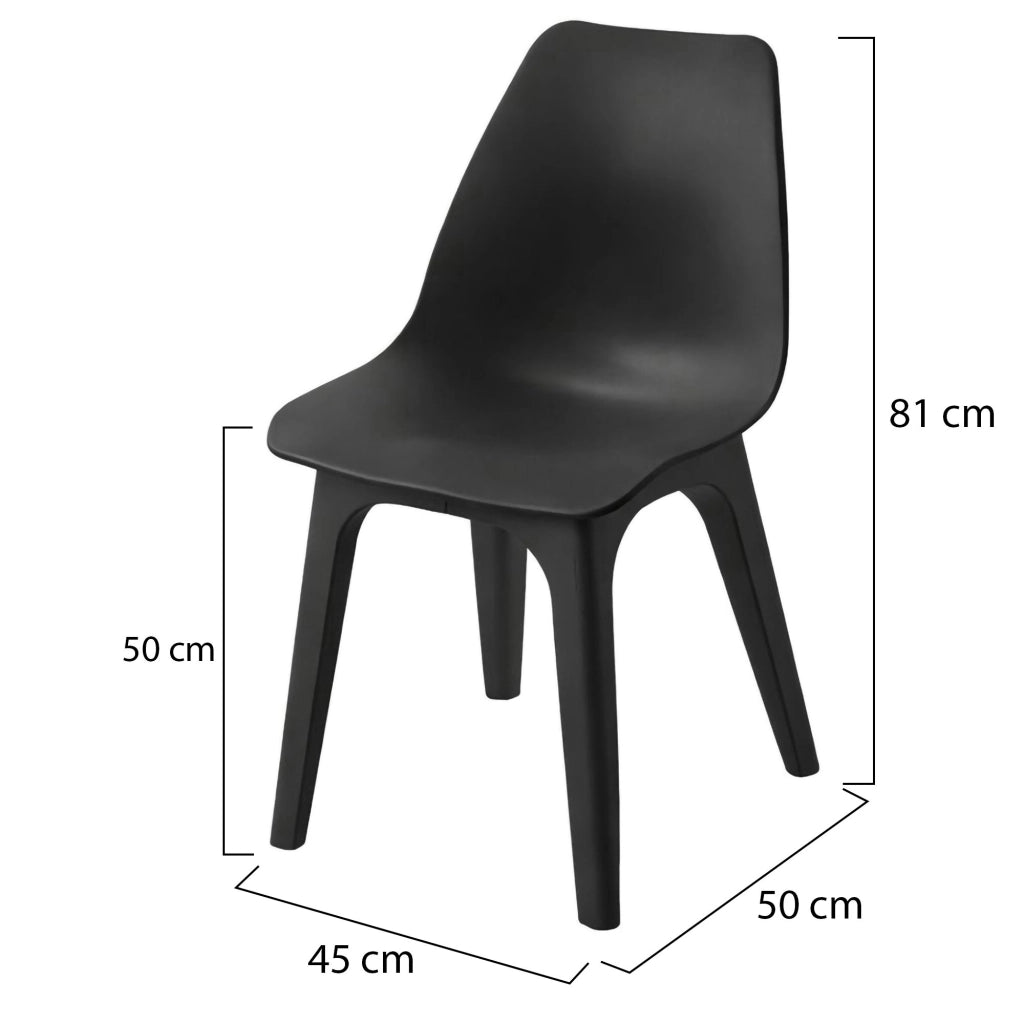 Montivilla, Sedia da Esterno 2 Sedie Made in Italy, Nero Antracite