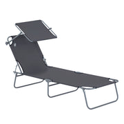 Lettino pieghevole da giardino con schienale regolabile ¨C zephmum ¨C Grigio 120kg