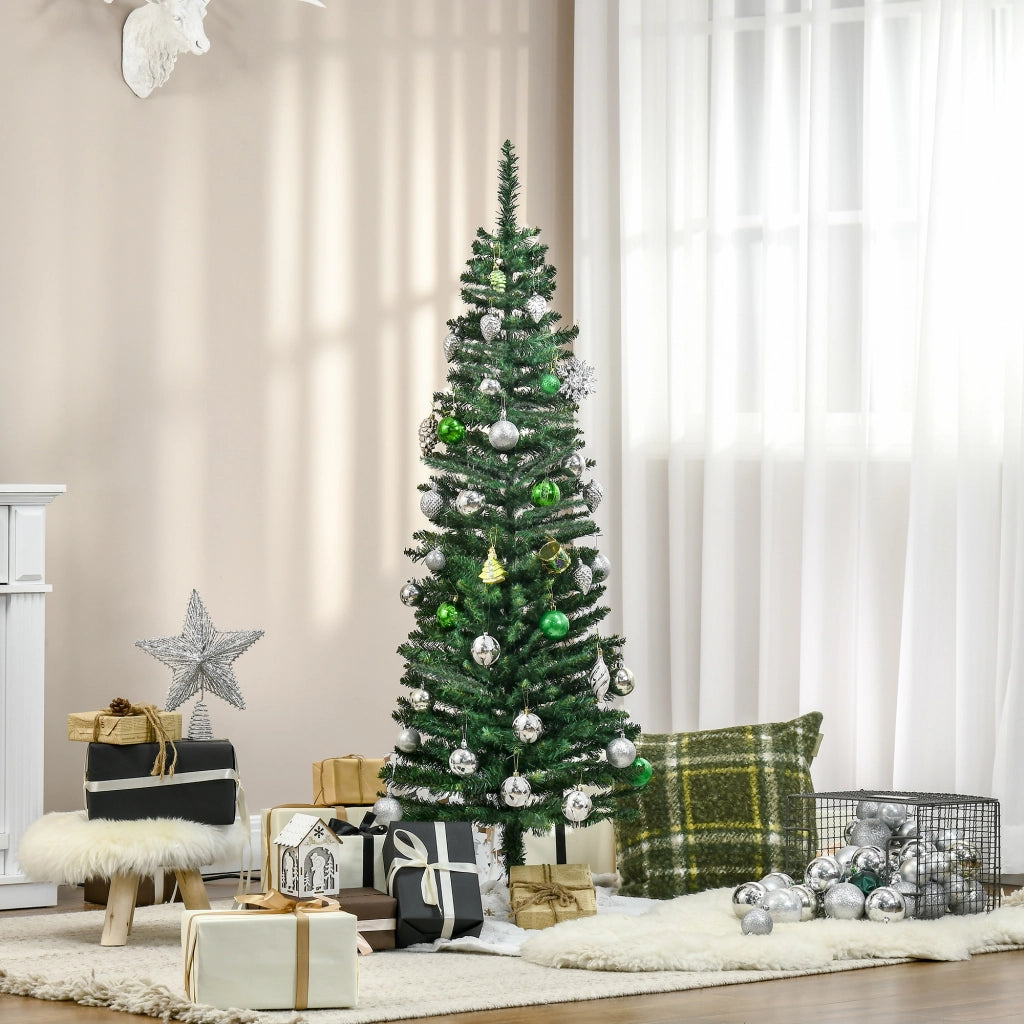 Albero di Natale artificiale verde 1,5 m con supporto e stella, rami realistici e facile da montare per casa