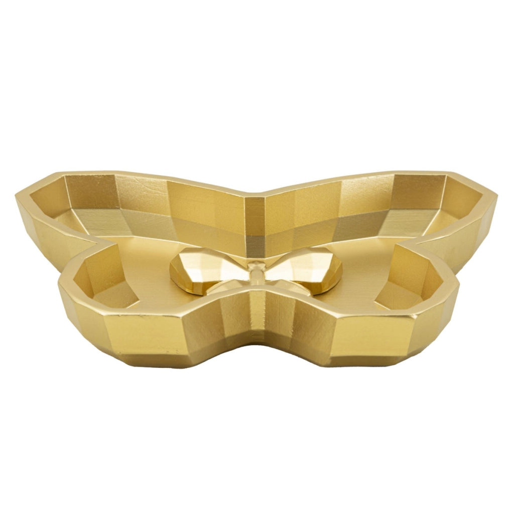 Vassoio Farfalla, Oro, Poliresina, 3x20,5x17,5 cm