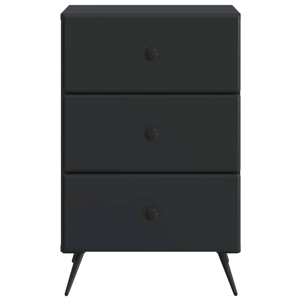 Comodino | Armadio da Notte | Mobiletto da notte Nero 43 x 41 x 66,5 cm Legno ingegnerizzato